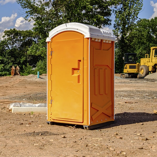 how often are the porta potties cleaned and serviced during a rental period in Erwin SD